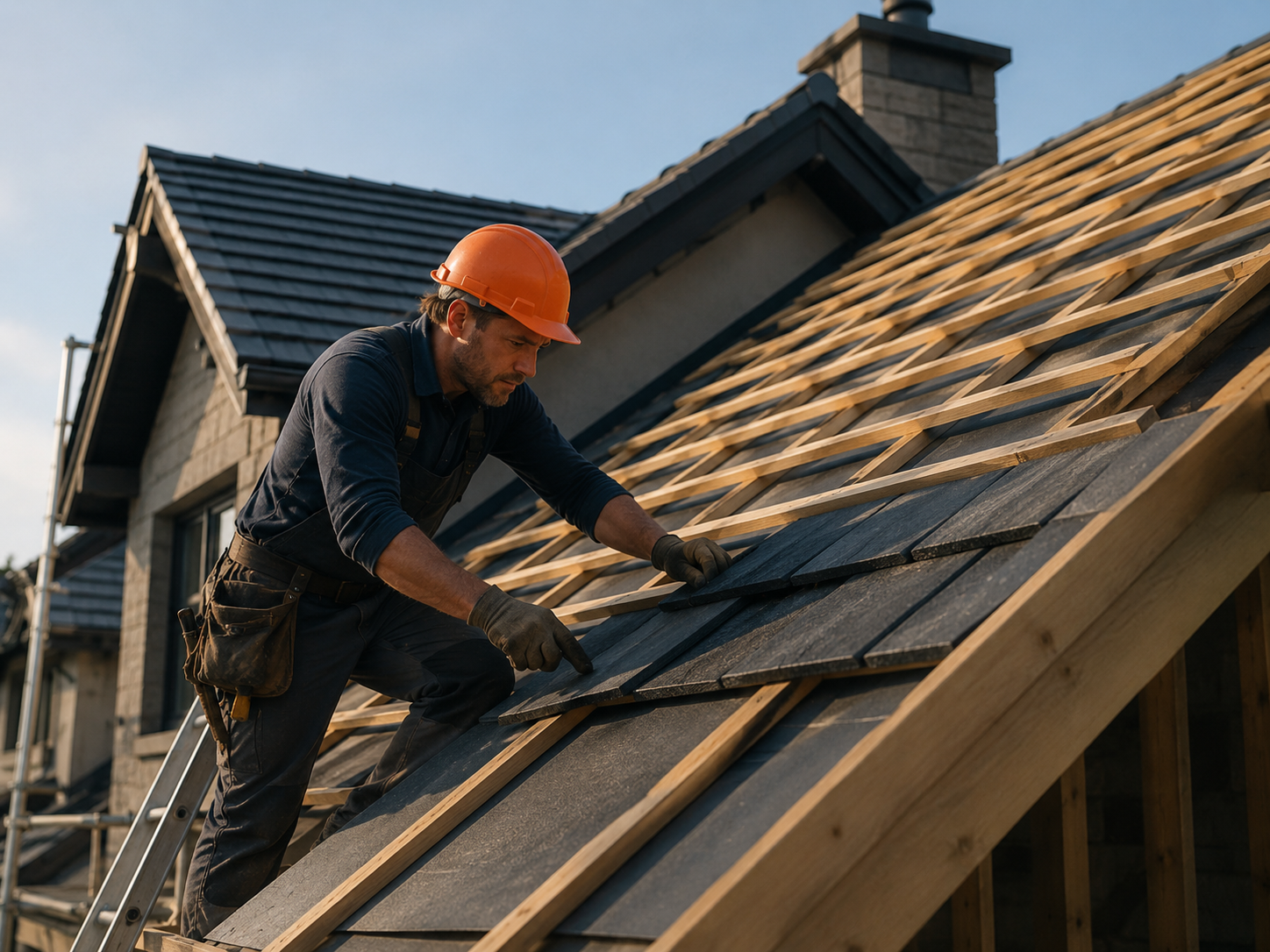 Professional roofer inspecting a Brisbane residential roof